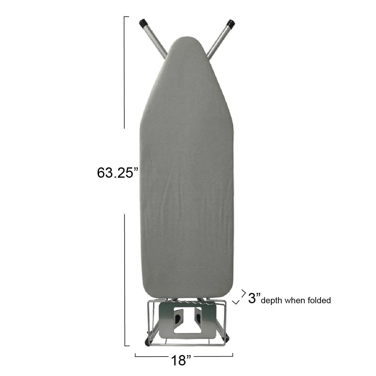 Wide Top Ironing Board with Steel Top & Fixed Iron Rest - 4-Leg Design, Fiber Pad, Scorch & Stain Resistant - Silver Frame & Silicone-Coated Cotton Cover - Perfect for Home Laundry, Sewing Projects & Professional Garment Care