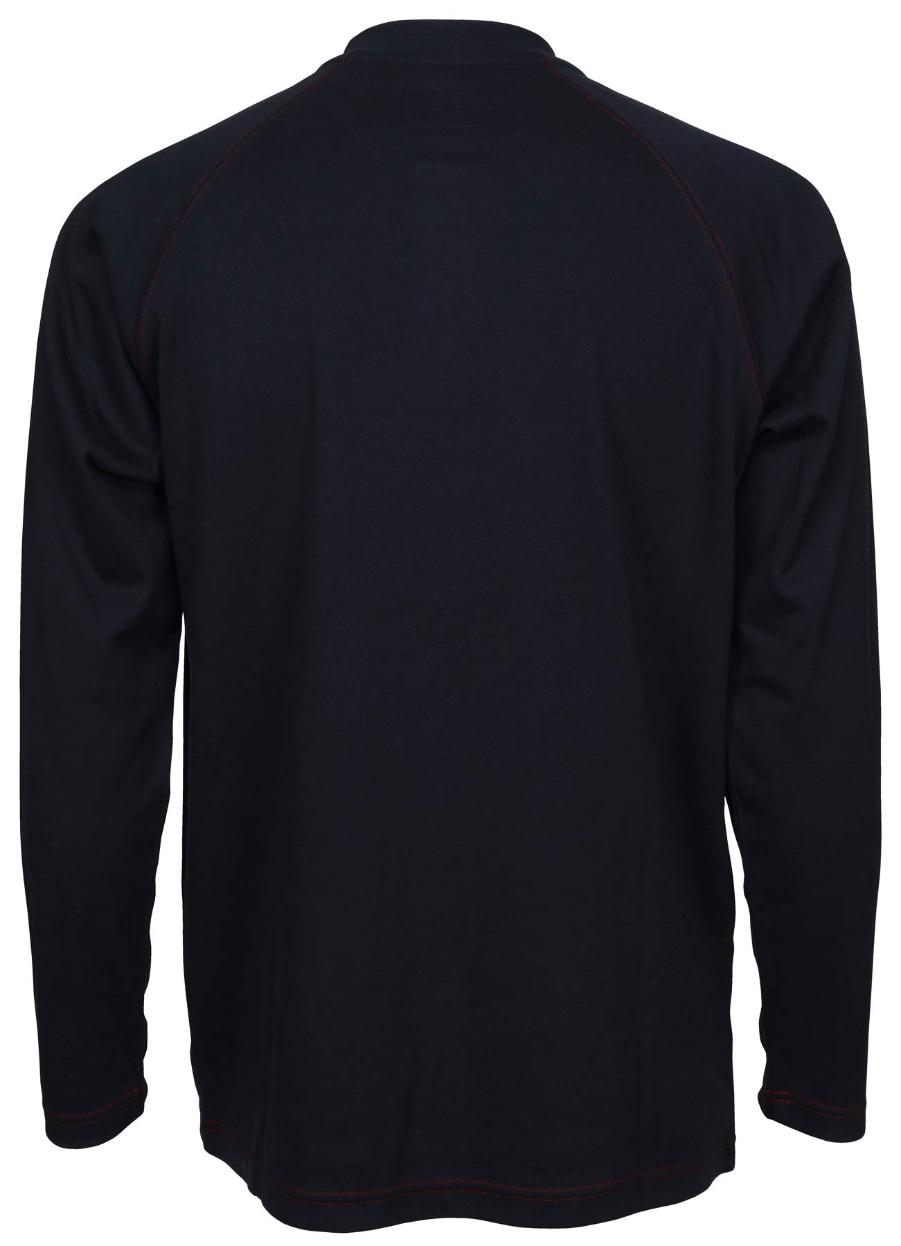 MCR Safety Flame Resistant FR Henley Work Shirt for Men - Long Sleeve FR Shirt in Navy, Size 4X-Large - Ideal for Welding, Construction & Industrial Safety Workwear