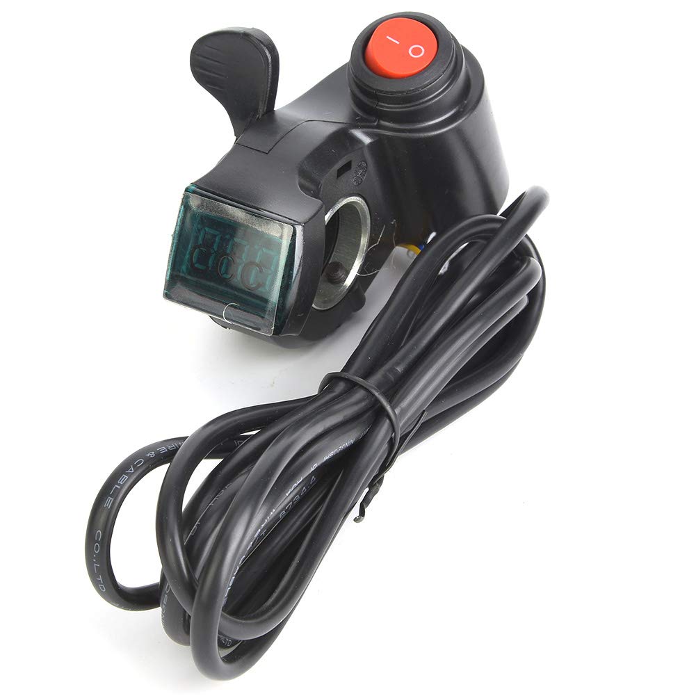Electric Bike Thumb Throttle with LCD Display - Speed Control & Power Switch for E-Bike Modification - Perfect for Commuting, Off-Road Adventures & DIY Electric Vehicle Upgrades