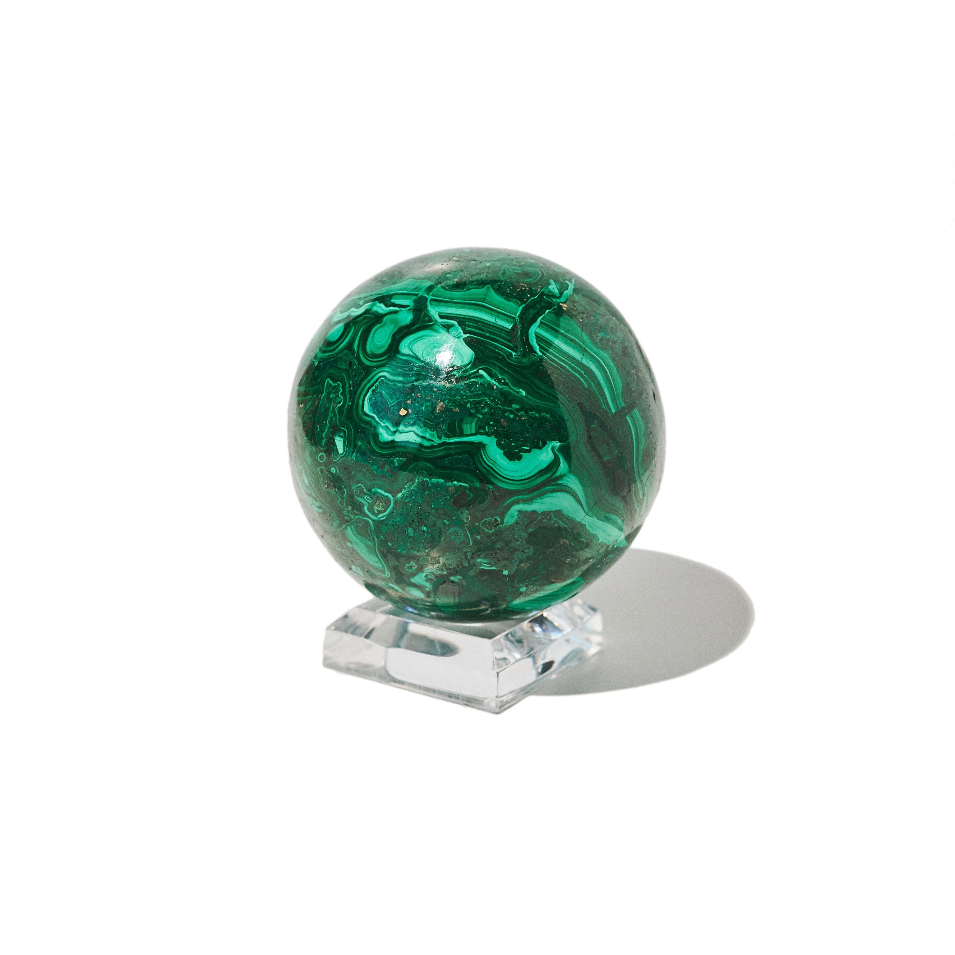Natural Malachite Sphere - Healing Crystal for Meditation, Energy Balancing & Home Decor | Perfect for Yoga, Feng Shui & Spiritual Gifts