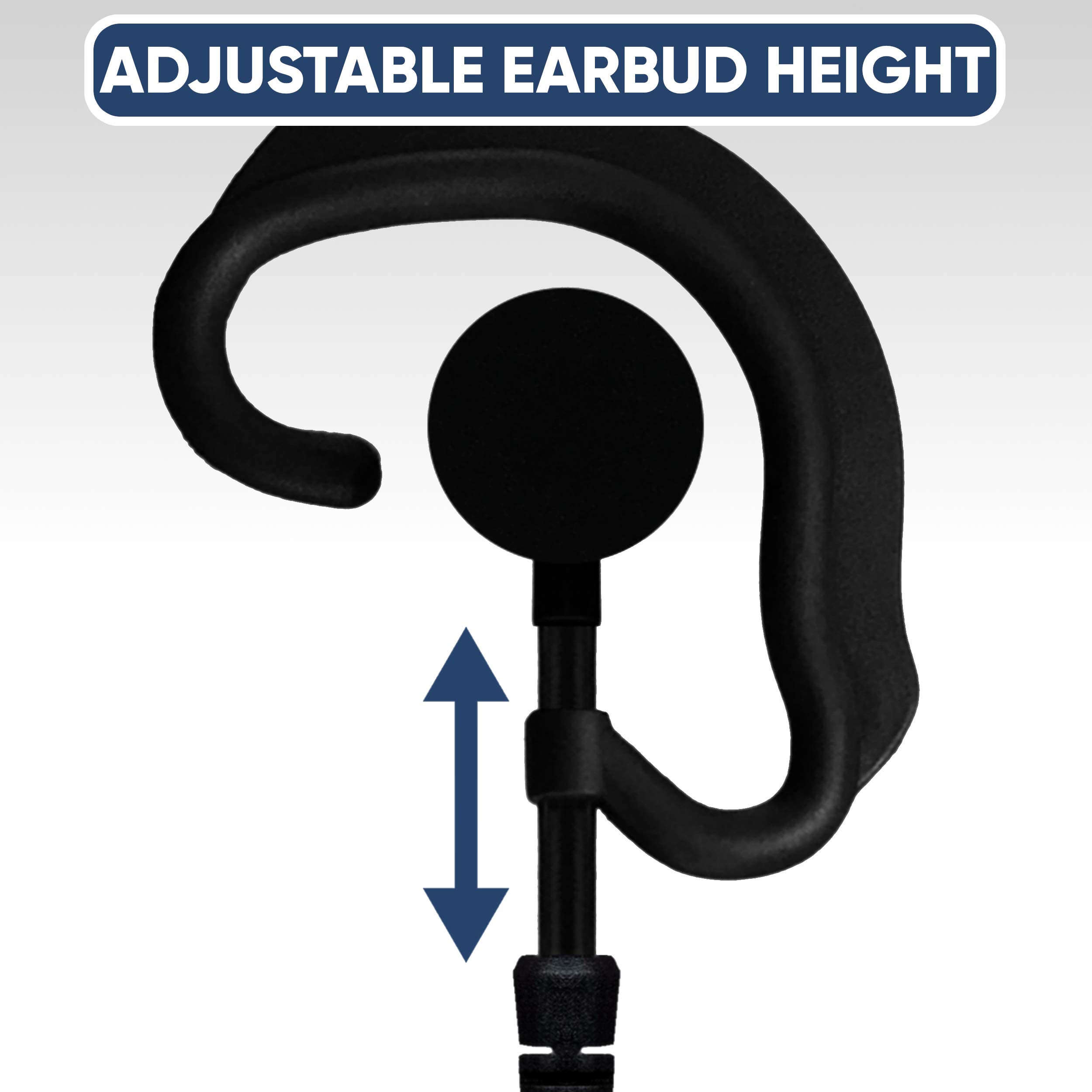 Sheepdog Earhook Headset with Noise-Canceling Microphone - Compatible with Motorola R7, ION & MXP600 Radios - Black Cable (LMC-1EH-M20) - Premium Communication Headset for Security, Construction & Warehouse Workers