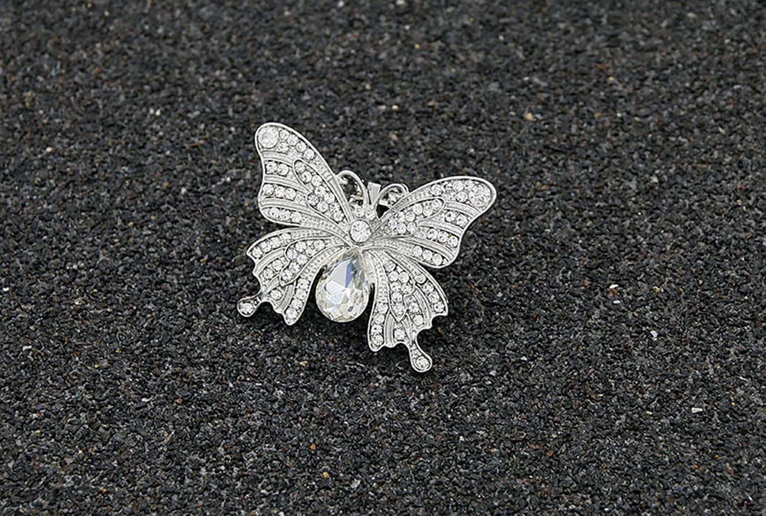 2PCS Rhinestone Crystal Butterfly Shoe Clips - Elegant Shoe Buckle Accessories for Women | Bridal Wedding Party Shoes Decoration | Perfect for Prom, Evening Gowns & Special Occasions