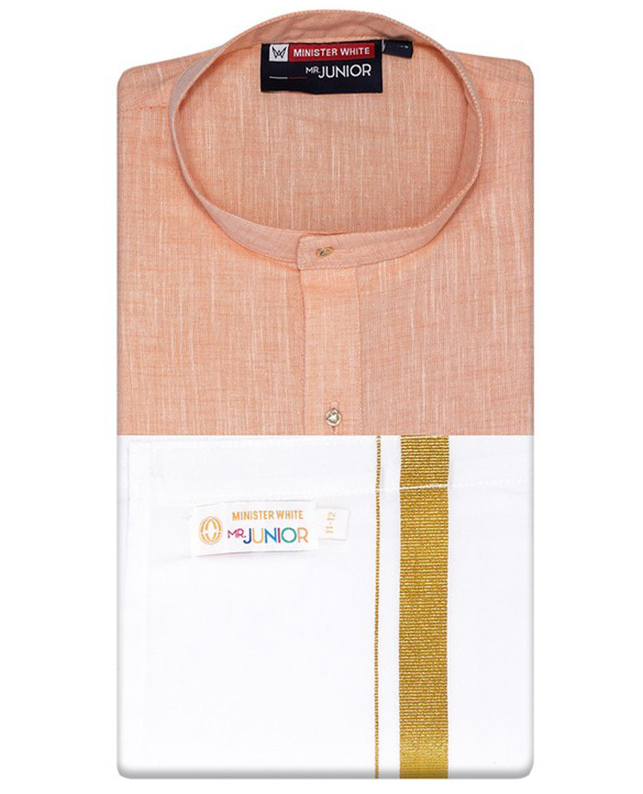Stylish Blue Cotton Shirt with Contrast Dhoti for Boys - Perfect for Parties, Festivals & Fashion Events