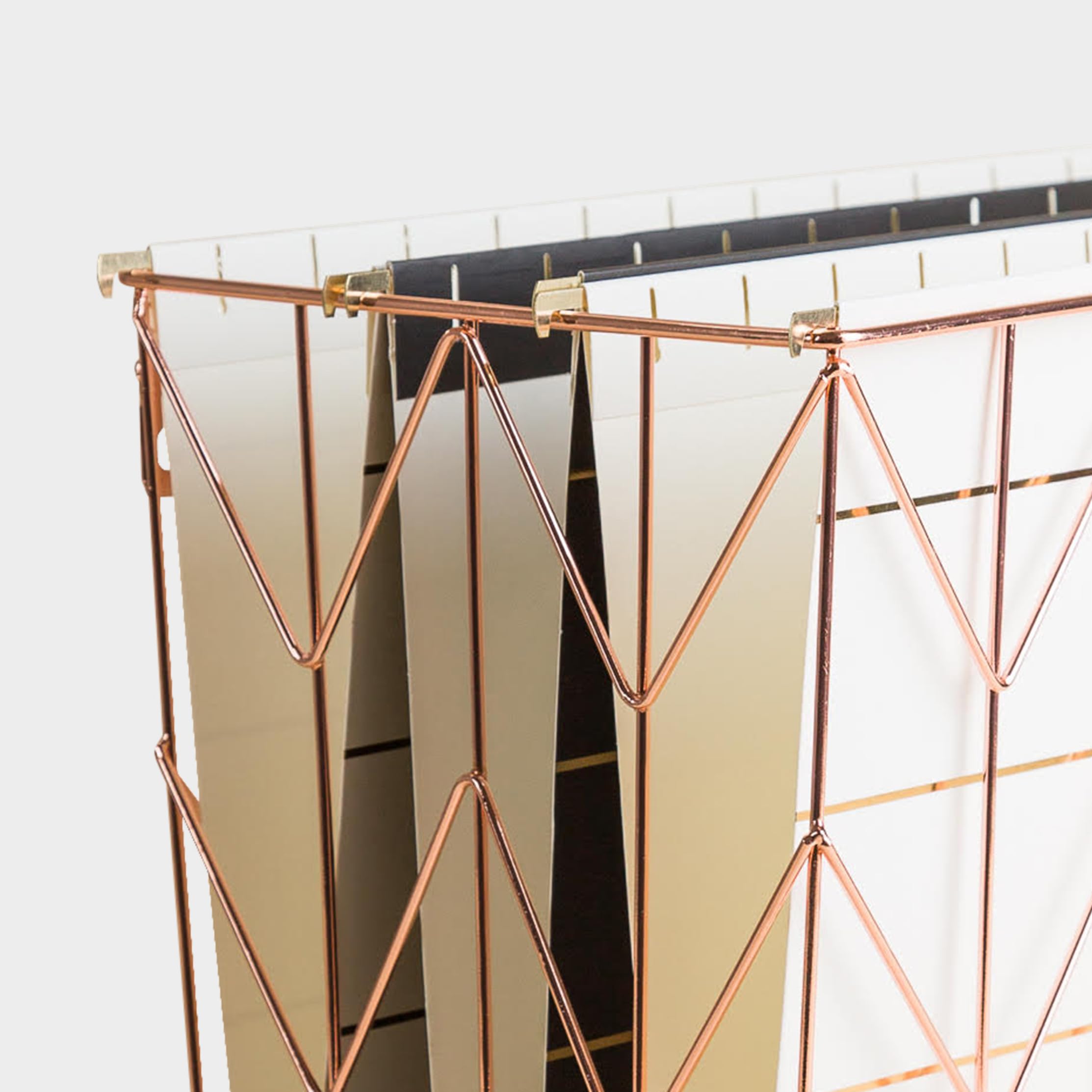 U Brands Hanging File Desk Organizer - Wire Metal File Holder in Copper/Rose Gold (854U02-06) - Perfect for Office, Home & School Organization