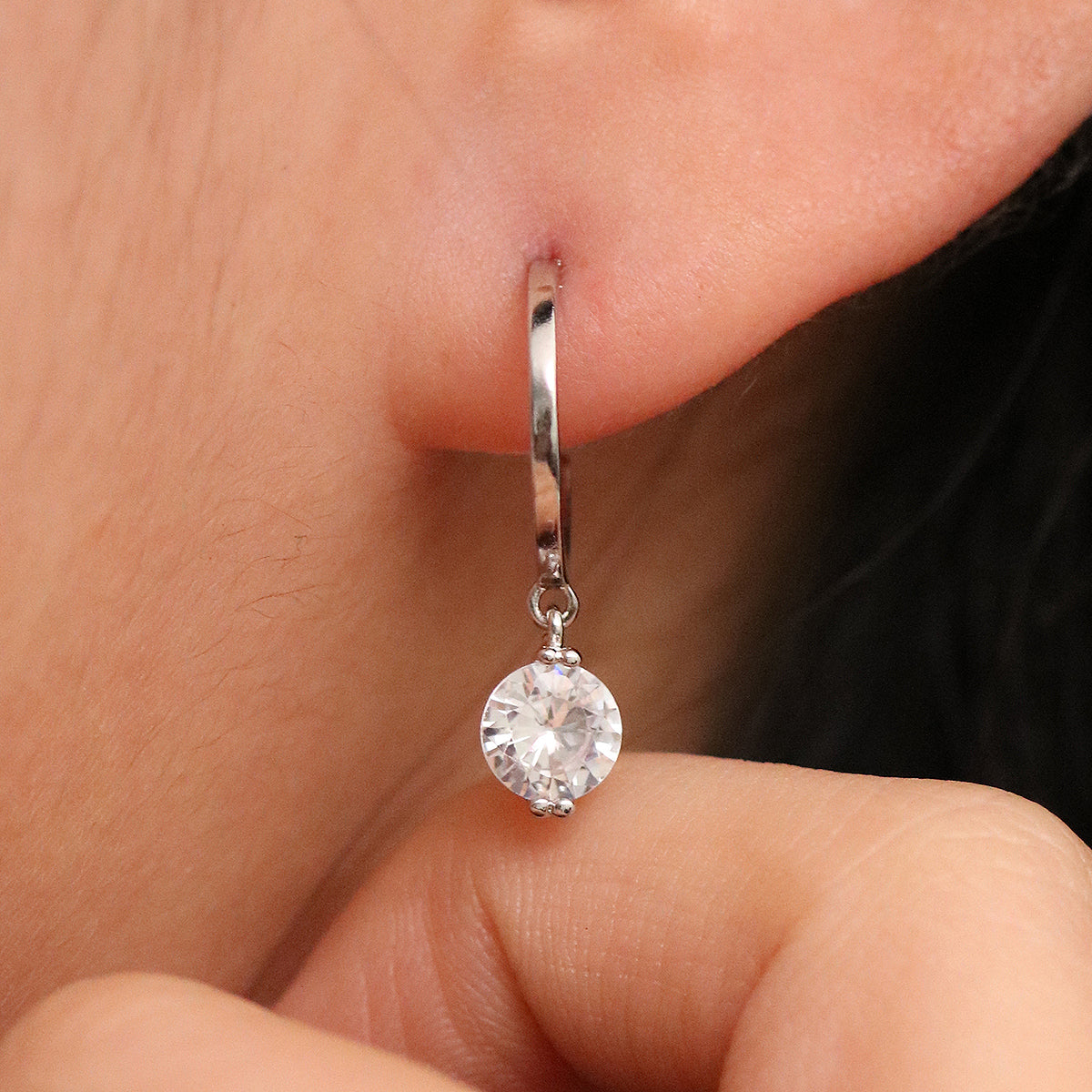 Cubic Dangle Semi Hoop Earrings for Women - Trendy Geometric Drop Earrings for Everyday Wear & Special Occasions