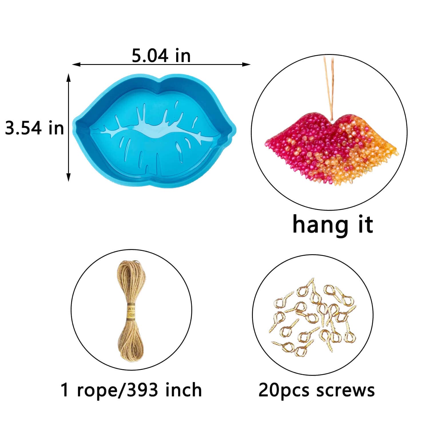 Rifanda Large Silicone Lip Freshies Mold for Wax Melts, Candles, Soap & Resin Crafts - DIY Car Air Freshener, Home Decor & Gift Making Supplies (Perfect for Bathroom, Office & Car Fragrance)