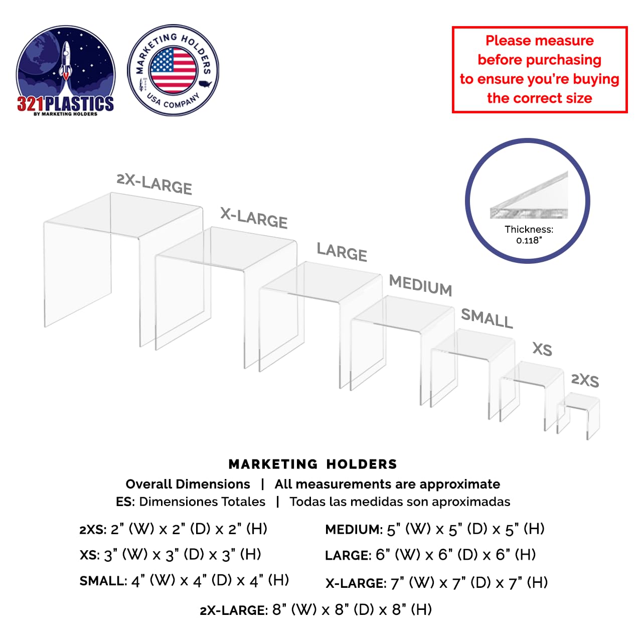 7-Piece Acrylic Riser Display Stand Set (2