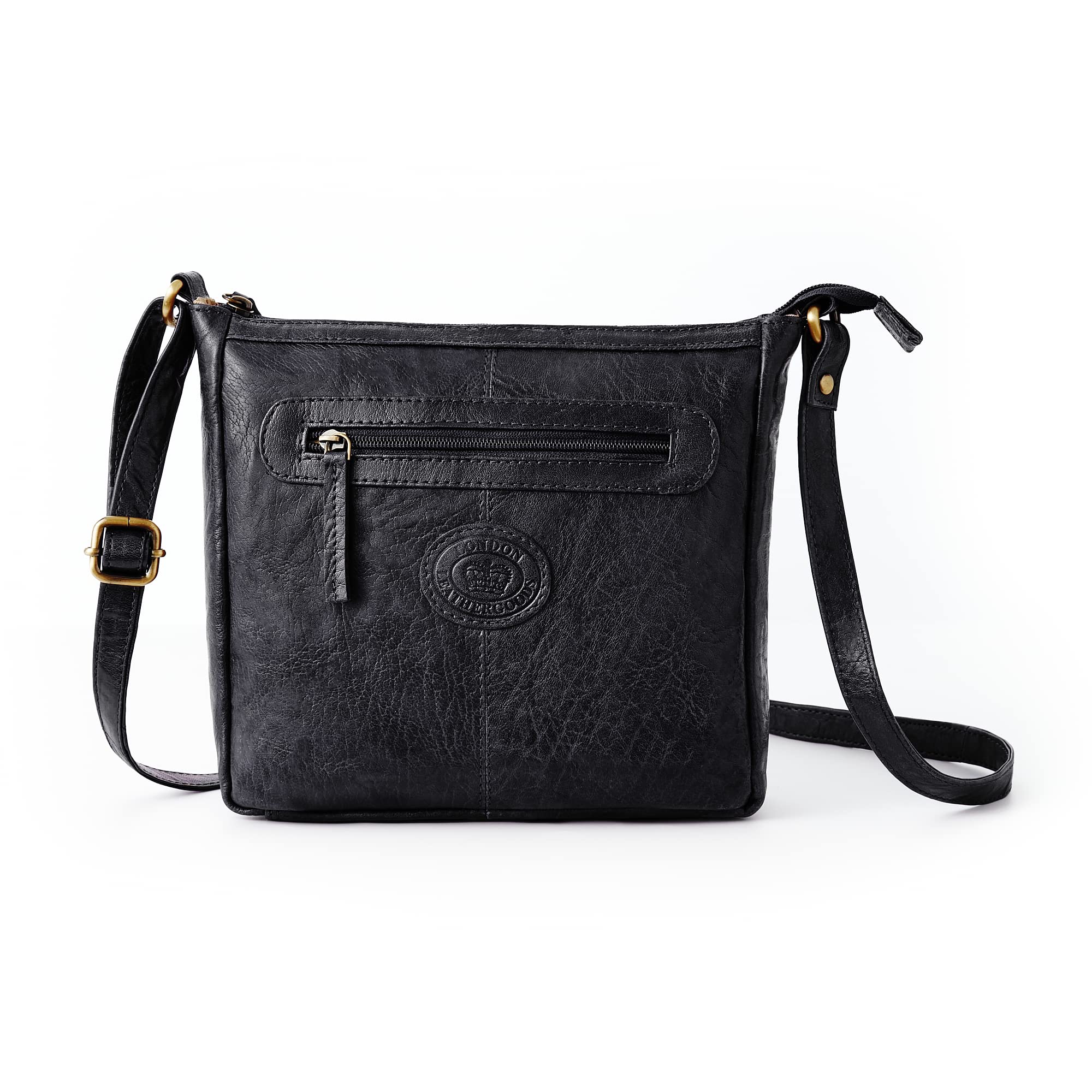 Woodland Leathers 100% Genuine Leather Women's Hobo Shoulder Bag - Vintage Retro Designer Slouch Purse with Multiple Pockets, Crossbody Handbag for Everyday Use, Work & Travel