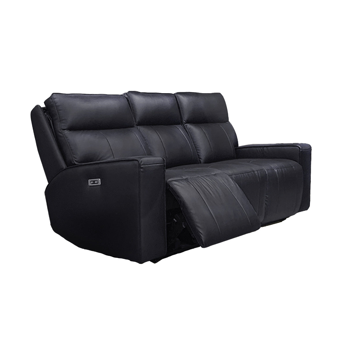 Chadwick Black Power Reclining Sofa - Modern Electric Recliner with USB Charging for Living Room, Home Theater & Man Cave | Comfortable Leather Sectional Couch for Relaxation