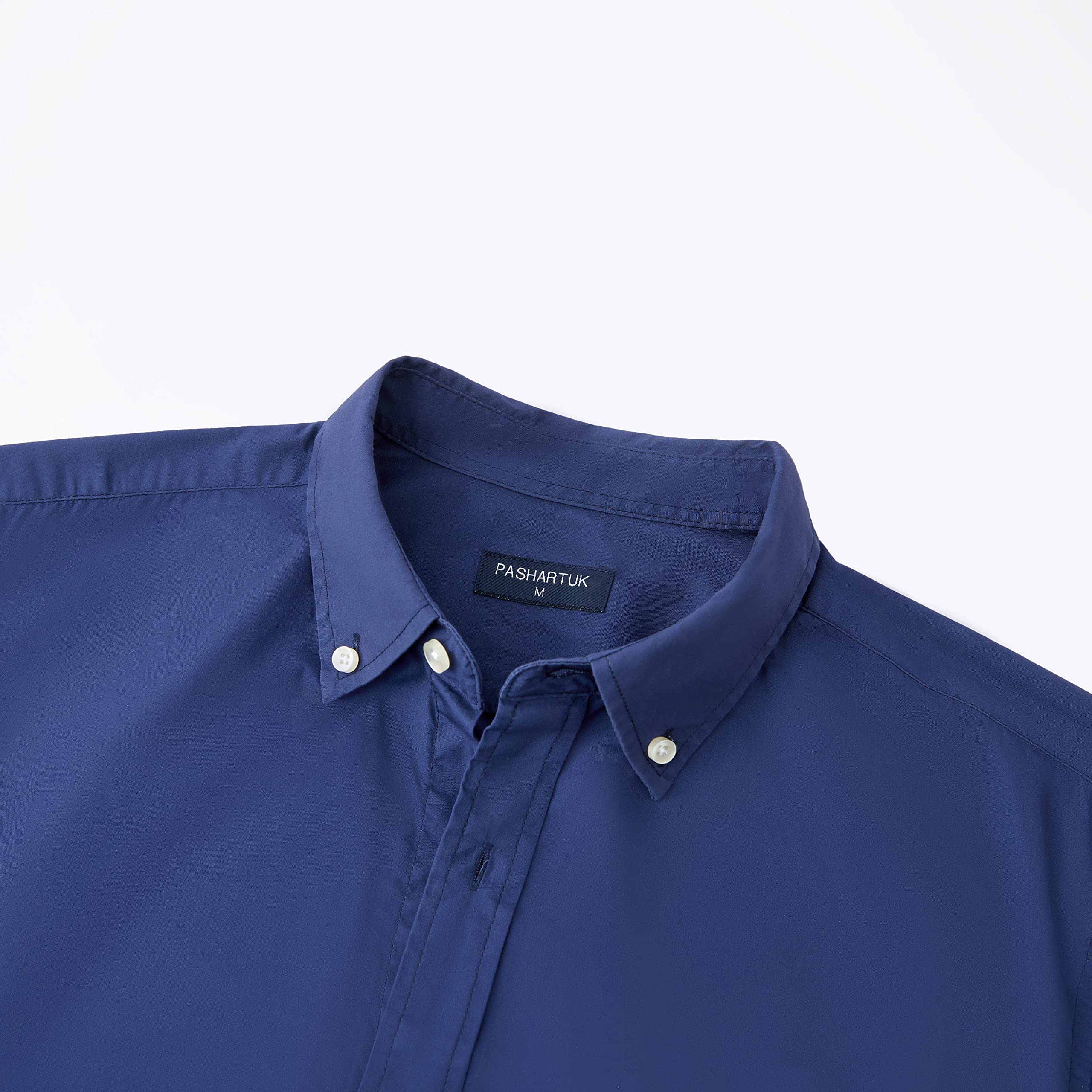 PASHARTUK Men's Cotton Long Sleeve Button Down Shirt - Regular Fit Casual Dress Shirt for Work, Office & Everyday Wear