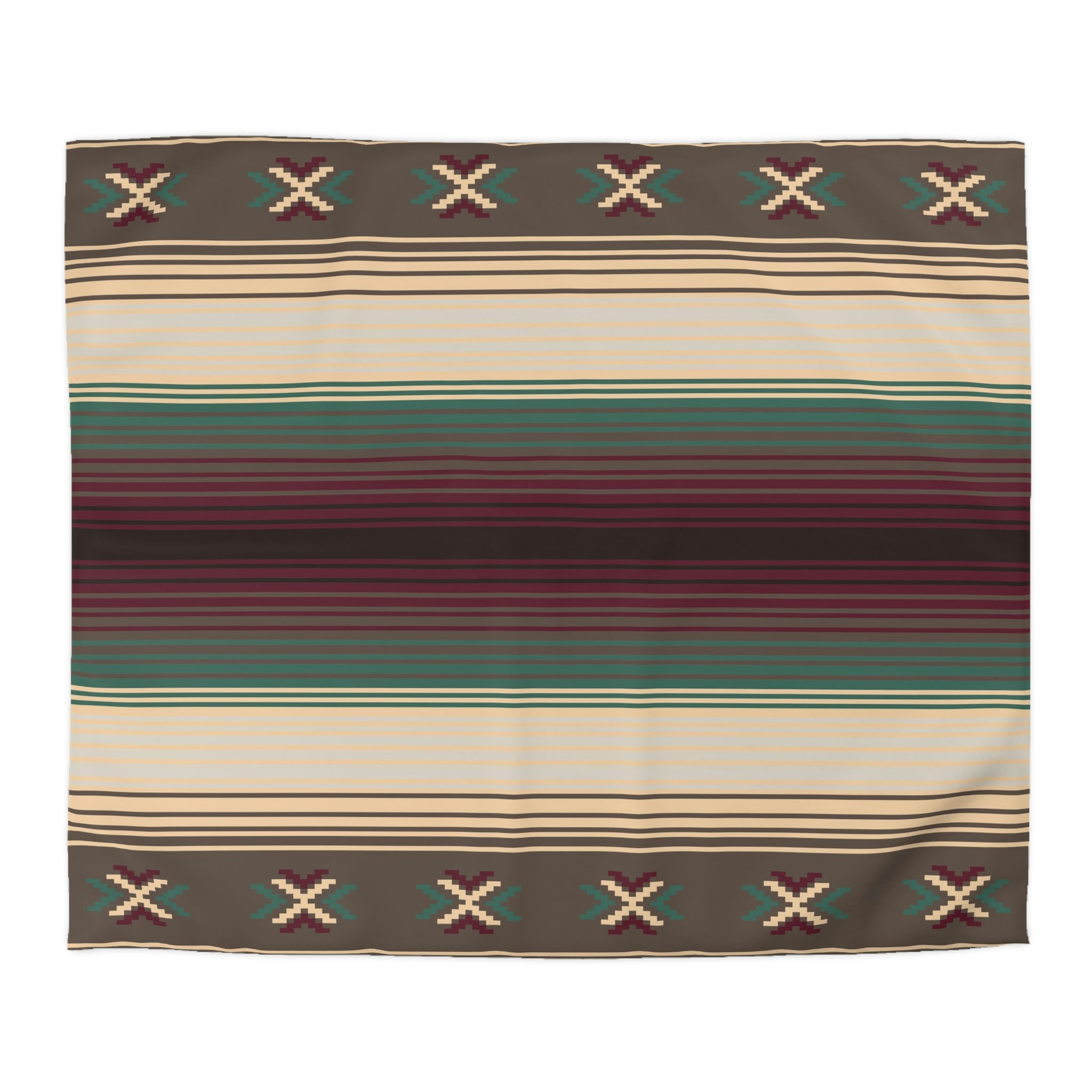 Southwestern Cross Trail Microfiber Duvet Cover - Rustic Cabin Decor Bedding Set for Cozy Cabin Retreats & Western-Themed Bedrooms