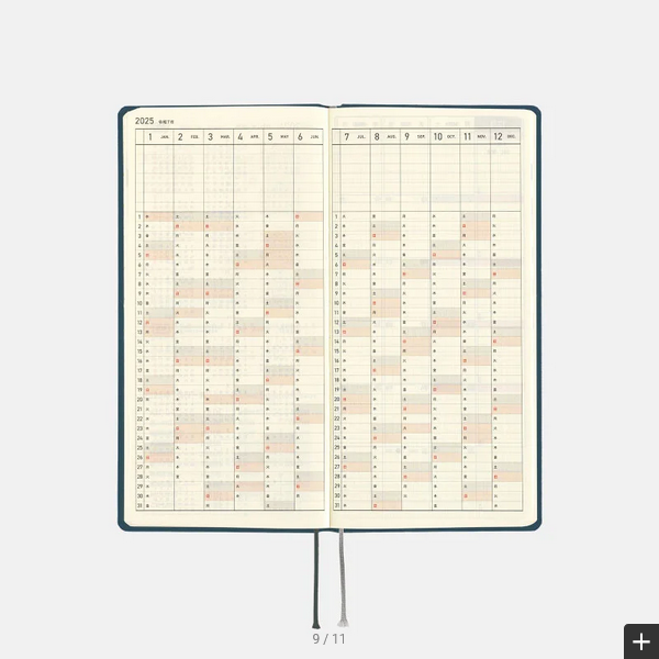 Hobonichi Techo 2025 Planner - Star Dust Weeks Hardcover, Weekly Horizontal Layout, English Edition (January Start, Monday Start) | Perfect for Journaling, Productivity & Daily Planning
