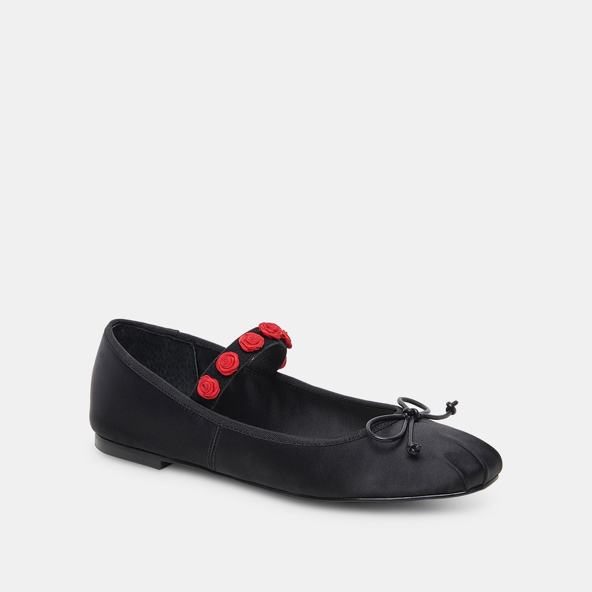 Lilly Women's Ballet Flats - Black Multi Satin Pointed Toe Slip-On Shoes for Work, Party & Casual Wear