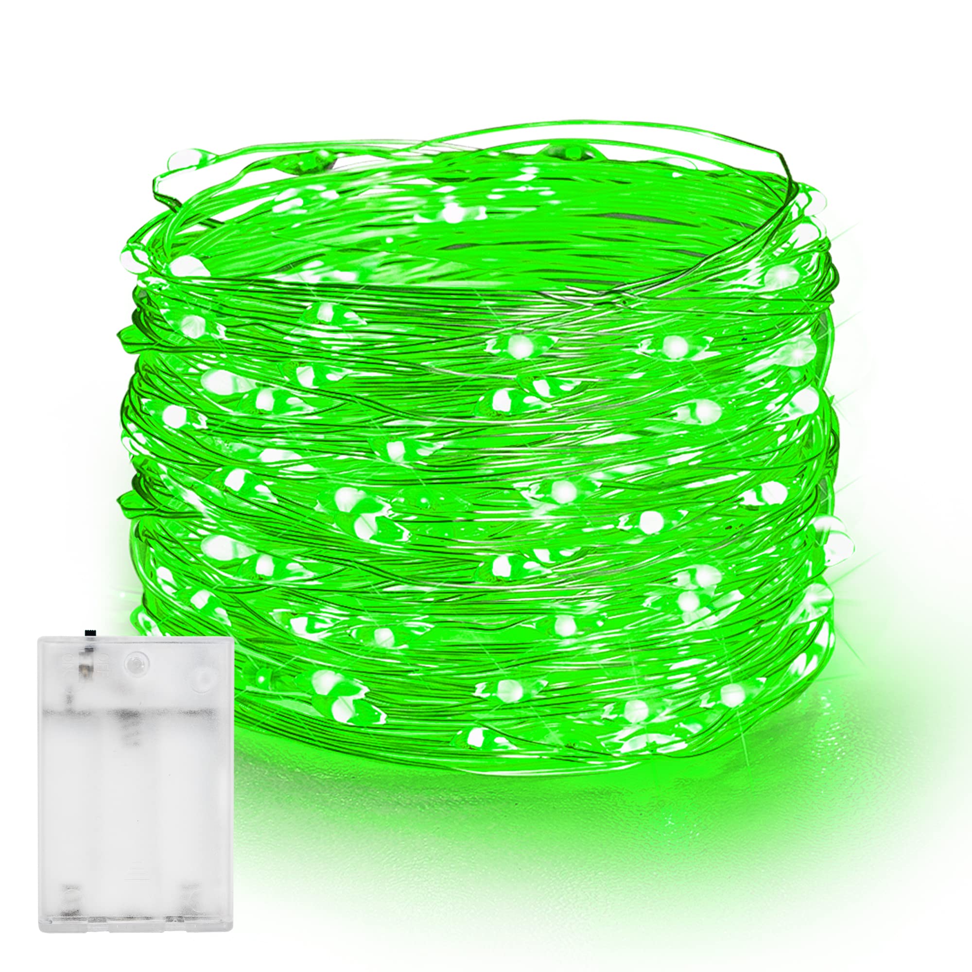 Dazzle Bright 20FT LED Fairy Lights - Battery Operated Waterproof String Lights for St. Patrick's Day & Christmas Decor - Indoor/Outdoor Use