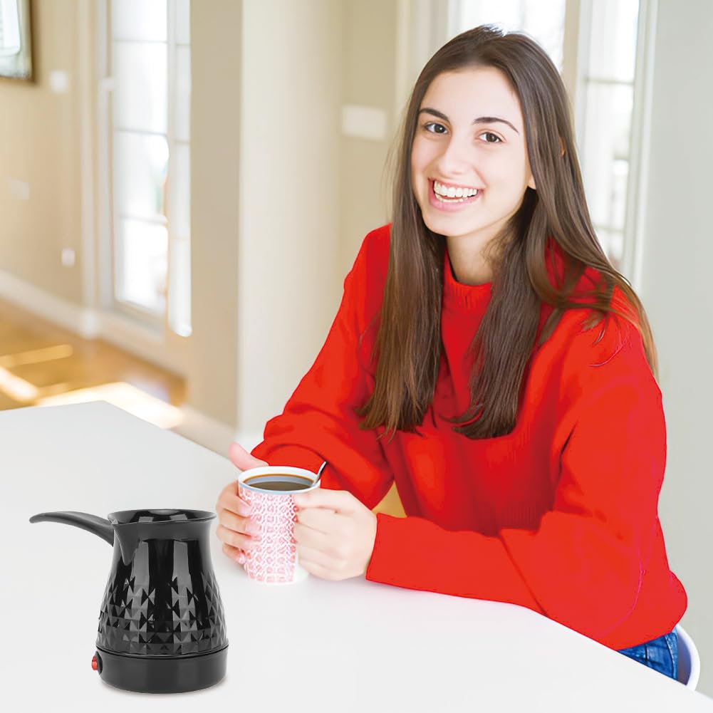 Premium Electric Turkish & American Coffee Maker - 600ML Stainless Steel Anti-Scald Kettle with Even Heating for Home, Office & Travel - Perfect for Brewing Coffee, Tea & Hot Water