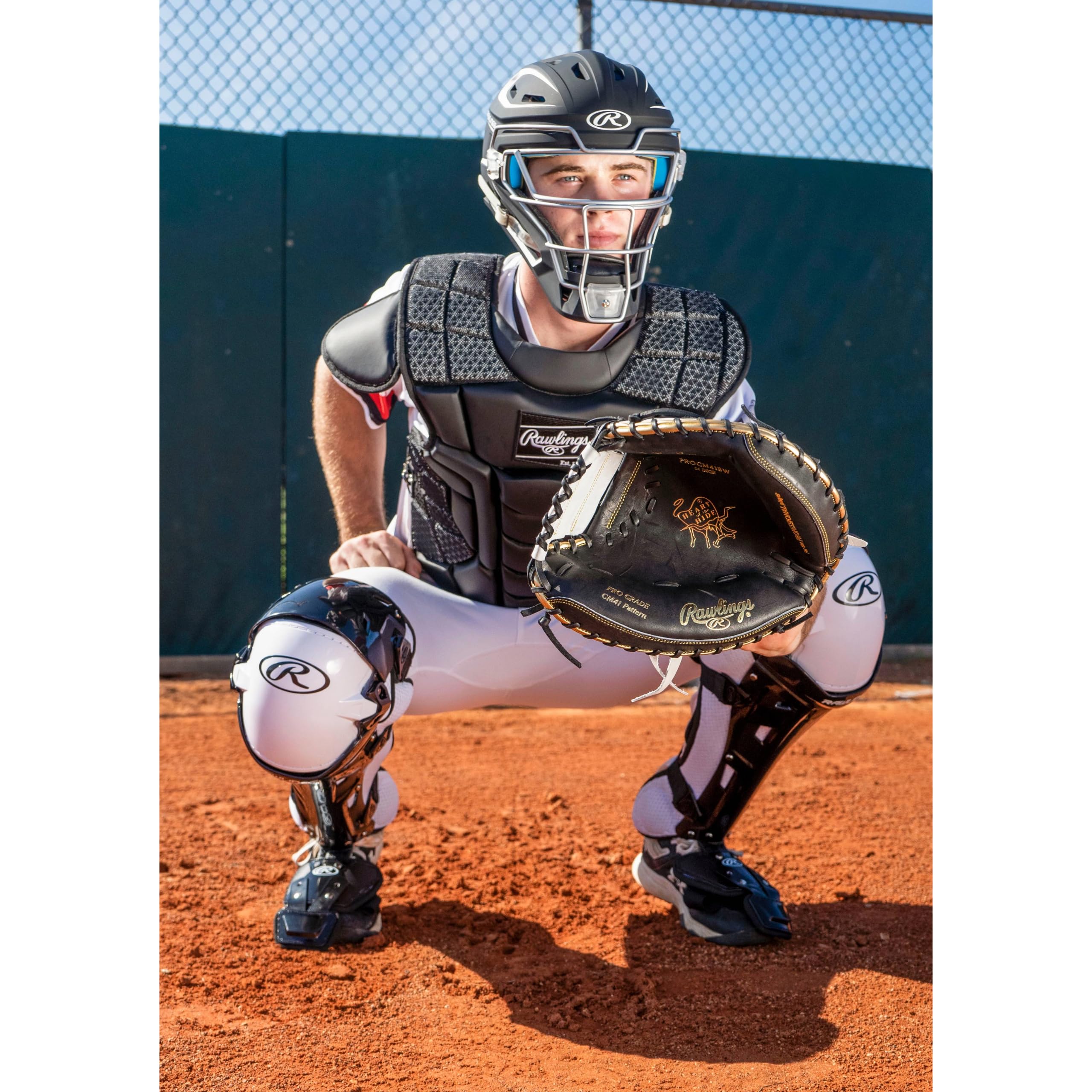 Rawlings MACH Catcher's Leg Guards - NOCSAE Certified Baseball Gear for Adults & Youth | Adjustable Shin Guards for Baseball, Softball & Training | Multiple Color Options