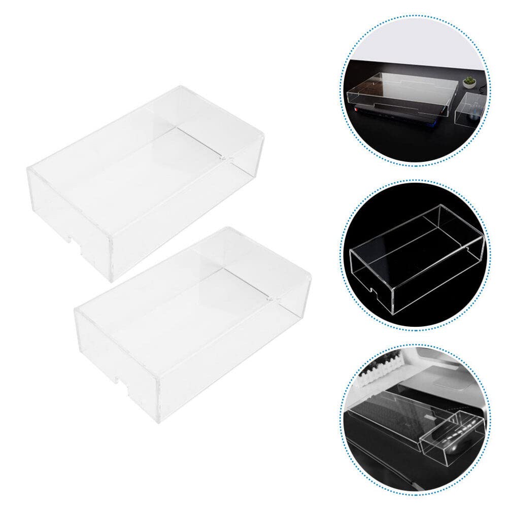 2Pcs Clear Acrylic Mouse Cover Protector for Laptop & Computer - Anti-Dust Transparent Wireless Mouse Case - Perfect for Gaming, Office Work & Home Use