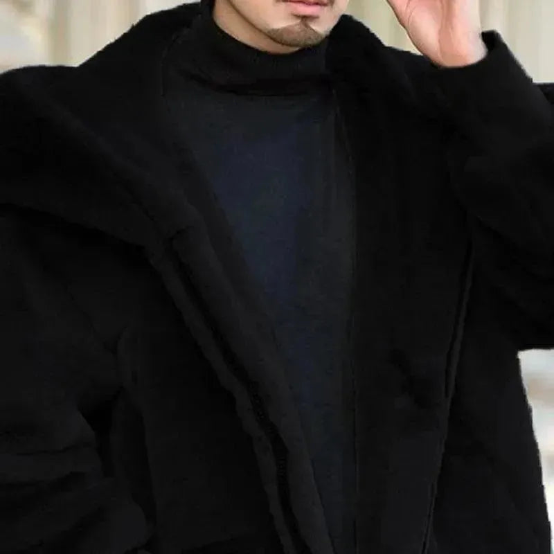 Men's Loose Fit Faux Fur Winter Coat - Warm Hooded Jacket for Cold Weather, Outdoor Activities & Casual Wear