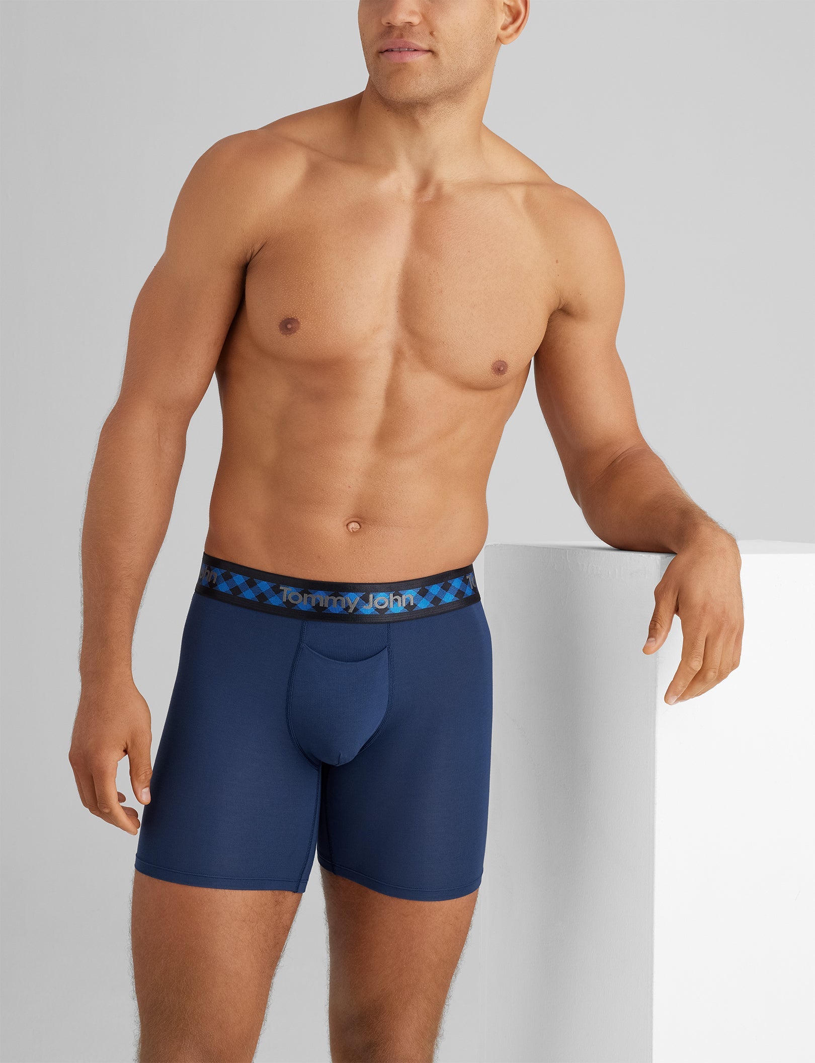 Second Skin Mid Length Boxer Briefs - 6 Pack Ultra Soft Breathable Men's Underwear for All-Day Comfort - Perfect for Workout, Running, and Everyday Wear