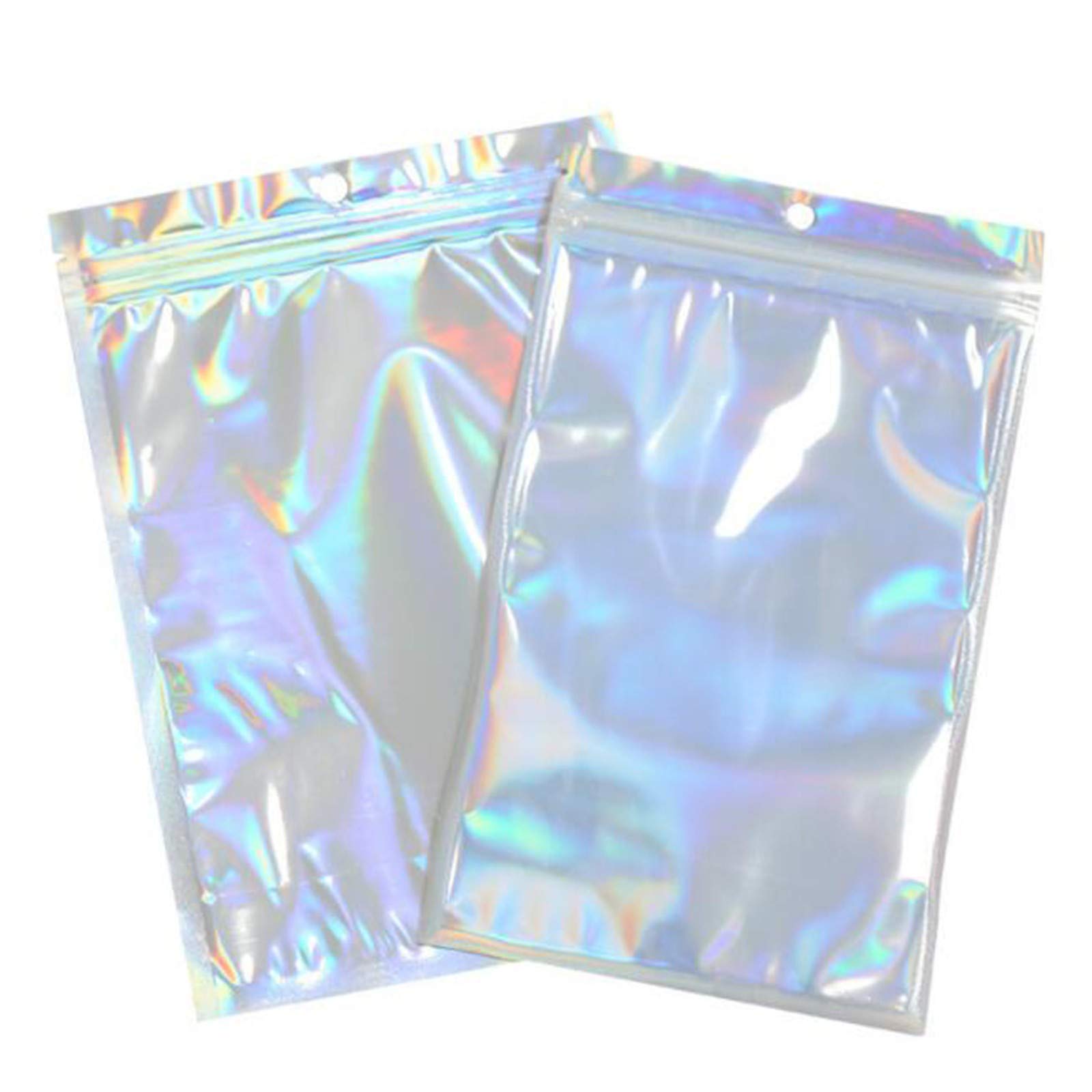 50PC Holographic Ziplock Bags for Jewelry, Cables & Travel Storage (6x10cm) - Home & Kitchen Organizer