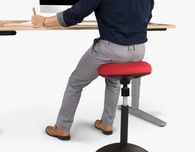 Uplift Red Donut Stool - Compact Seating for Home & Office