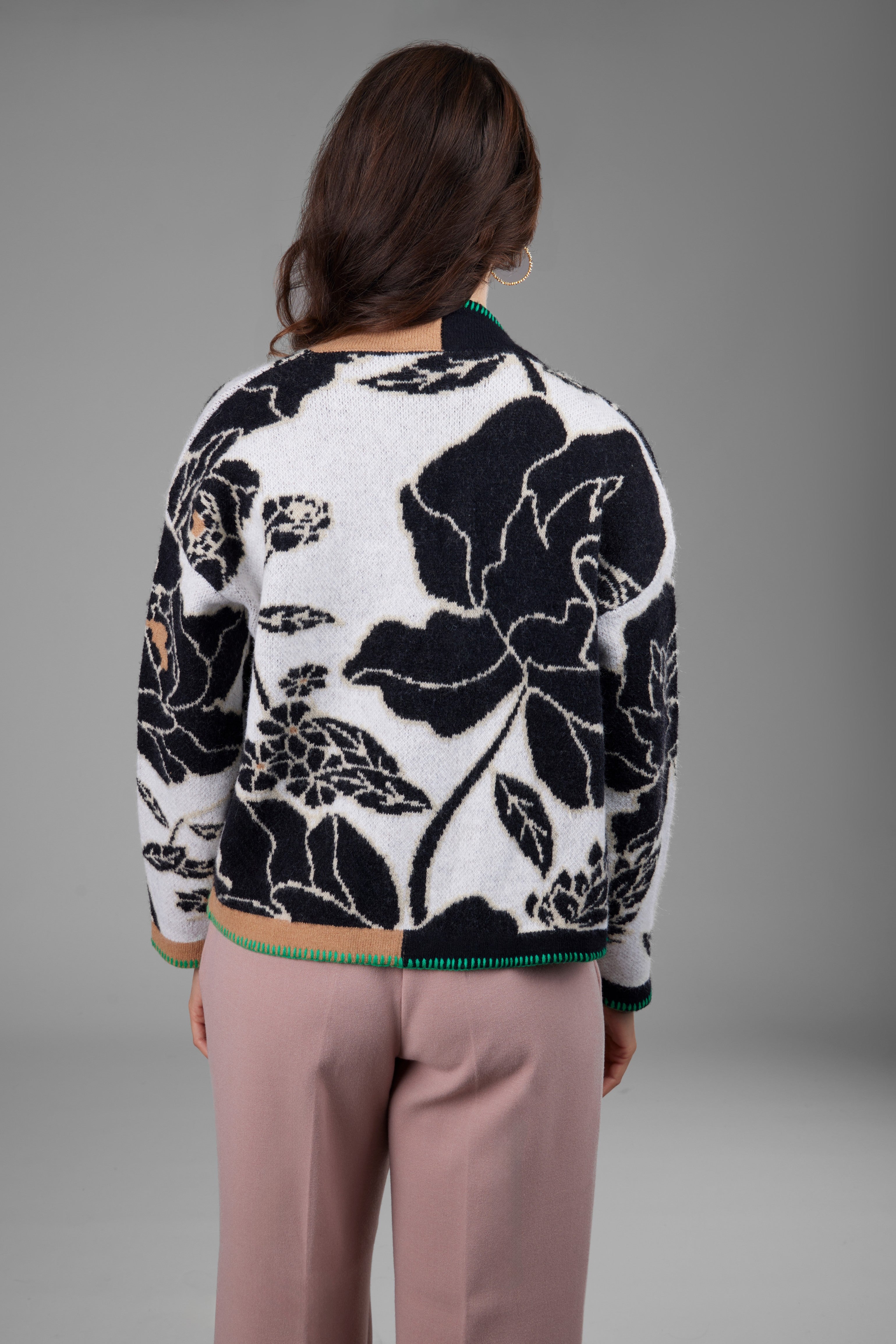 Stylish Abstract Floral Button Cardigan for Women - Soft Knit Open Front Sweater - Perfect for Spring Outfits, Office Wear & Casual Dates