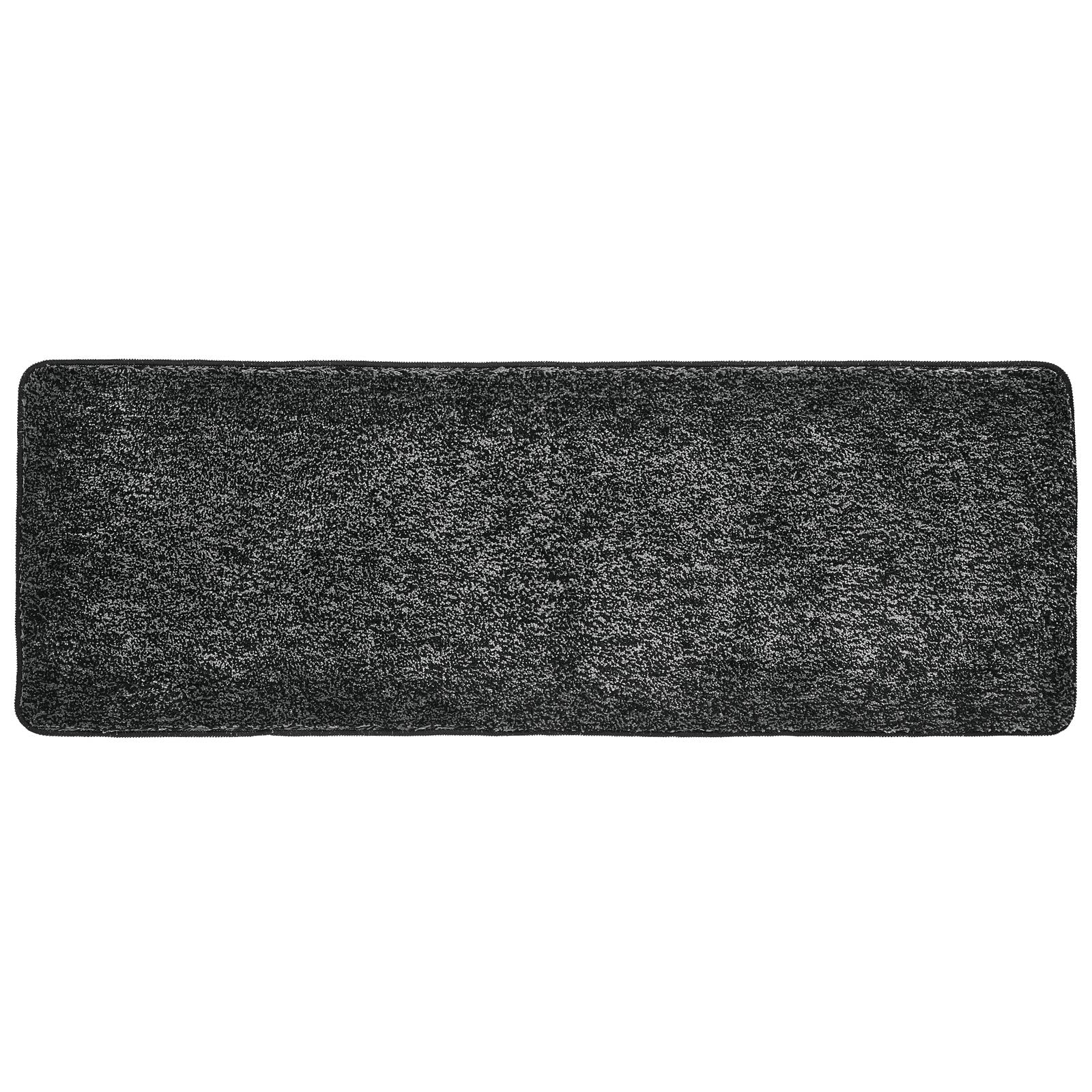 Non-Slip Microfiber Bath Mat - Plush Water Absorbent Spa Rug for Bathroom, Shower & Vanity - Machine Washable 60x21 Inch Rectangle Mat in Heathered Charcoal Gray - Perfect for Wet Floors & Cozy Bathroom Decor