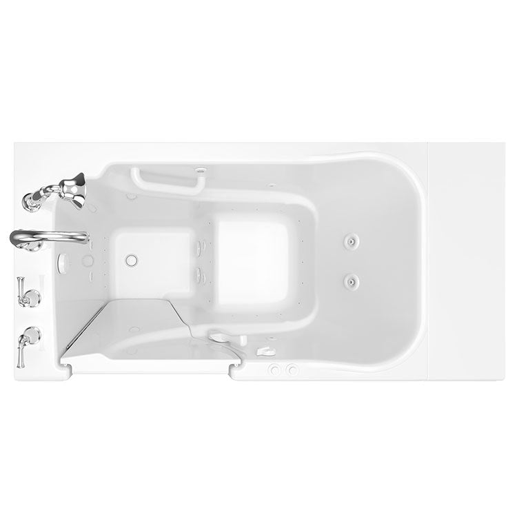 30W x 52L Gelcoat Walk-In Combination Bathtub with Left Hand Drain & Faucet - 3052 Series | Durable & Slip-Resistant for Safe Bathing | Perfect for Small Bathrooms & Elderly Care