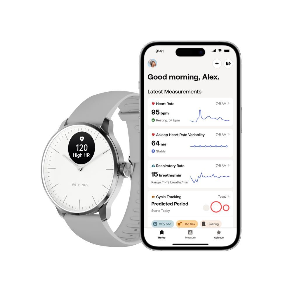 Withings ScanWatch Light (37mm) - Smart Hybrid Watch with Heart Rate Monitor, Sleep Tracking & Activity Tracker - Perfect for Fitness Enthusiasts & Health-Conscious Users