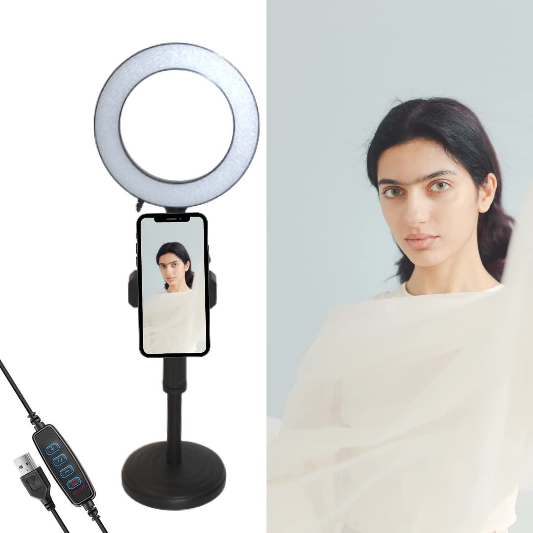 10 Inch LED Ring Light with Stand & Phone Holder - 3 Color Modes Dimmable Selfie Light for YouTube Videos, Makeup, Vlogging, Photography & Live Streaming | Compatible with iPhone, Android & Cameras | Perfect for Home Studio, TikTok Content Creation & Professional Photography