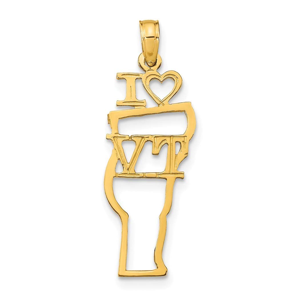 14K Solid Gold Vermont State Pendant Necklace for Women - Elegant Jewelry Gift for Anniversary, Birthday & Valentine's Day - Perfect for Everyday Wear & Special Occasions