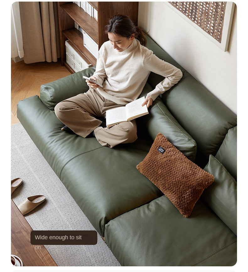 Premium Black Walnut & Oak Solid Wood Leather Recliner Sofa - Luxurious Comfort for Living Room, Lounge & Home Theater