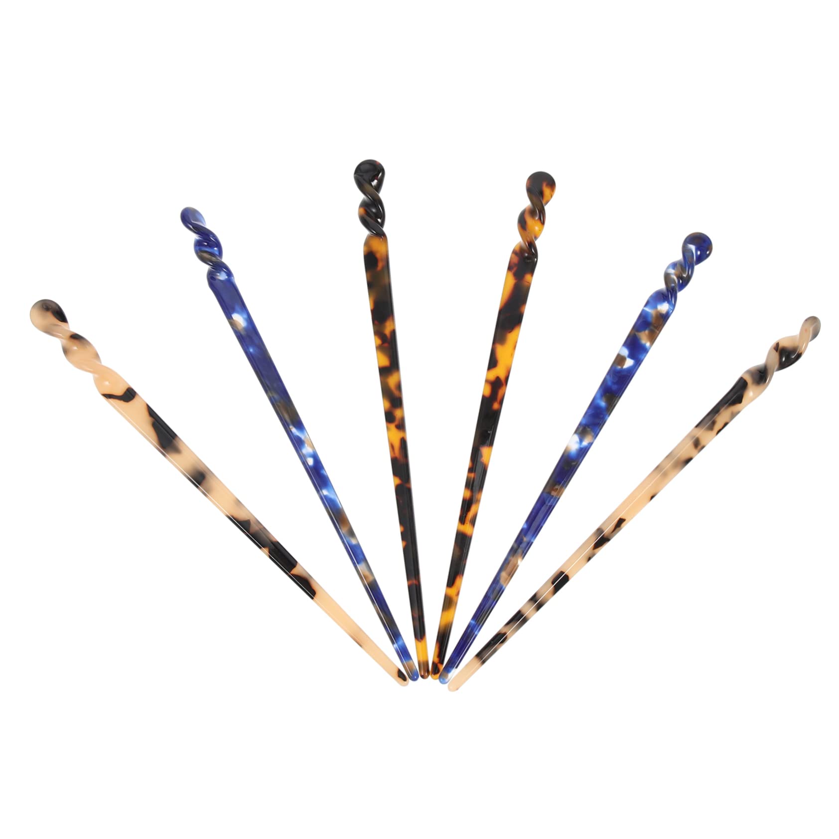 Beavorty 6pcs Vintage Acetate Hair Forks - French Barrette Hair Clips for Women, Hair Sticks for Updo, Chignon & Hanfu Headdress | Perfect for Weddings, Cosplay & Vintage Styling