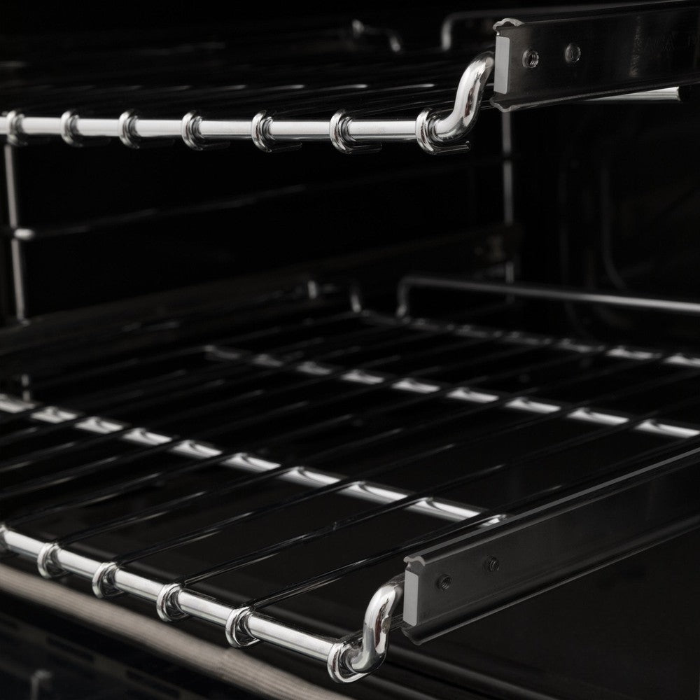 ZLINE Autograph Edition 30-inch 4.0 cu. ft. Dual Fuel Range with 4-Burner Gas Cooktop & Electric Convection Oven - Black Stainless Steel with Champagne Bronze Accents (RABZ 30 CB) - Perfect for Modern Kitchens, Home Chefs & Gourmet Cooking
