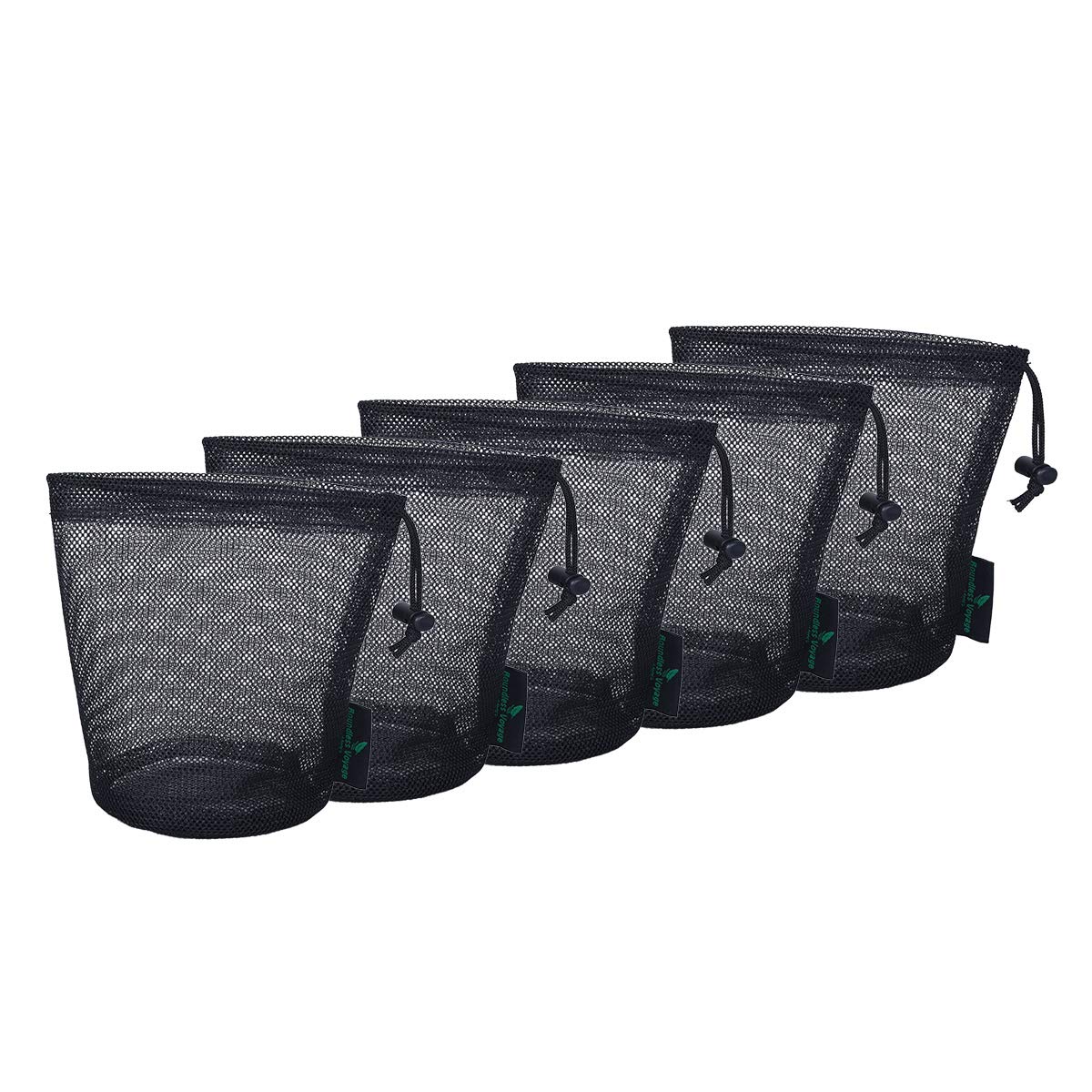 5-Pack Durable Nylon Mesh Storage Bags for Golf Balls, Pots & Outdoor Tools - Waterproof & Lightweight Organizer for Camping, Hiking & Sports Equipment