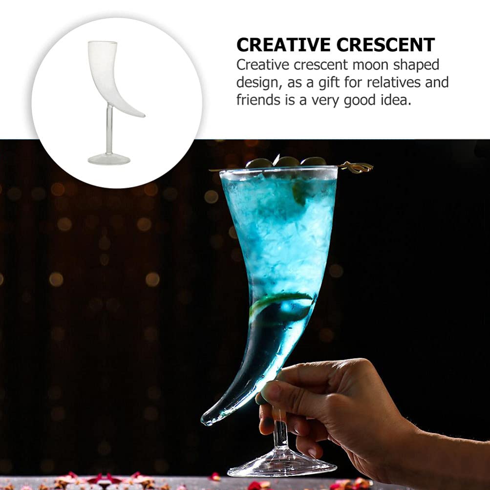 DOITOOL Moon-Shaped Cocktail Glasses - Set of 4 Creative Drinking Cups for Juice, Cocktails & Wine - Elegant Barware for Home Parties, Wedding Receptions & Romantic Date Nights