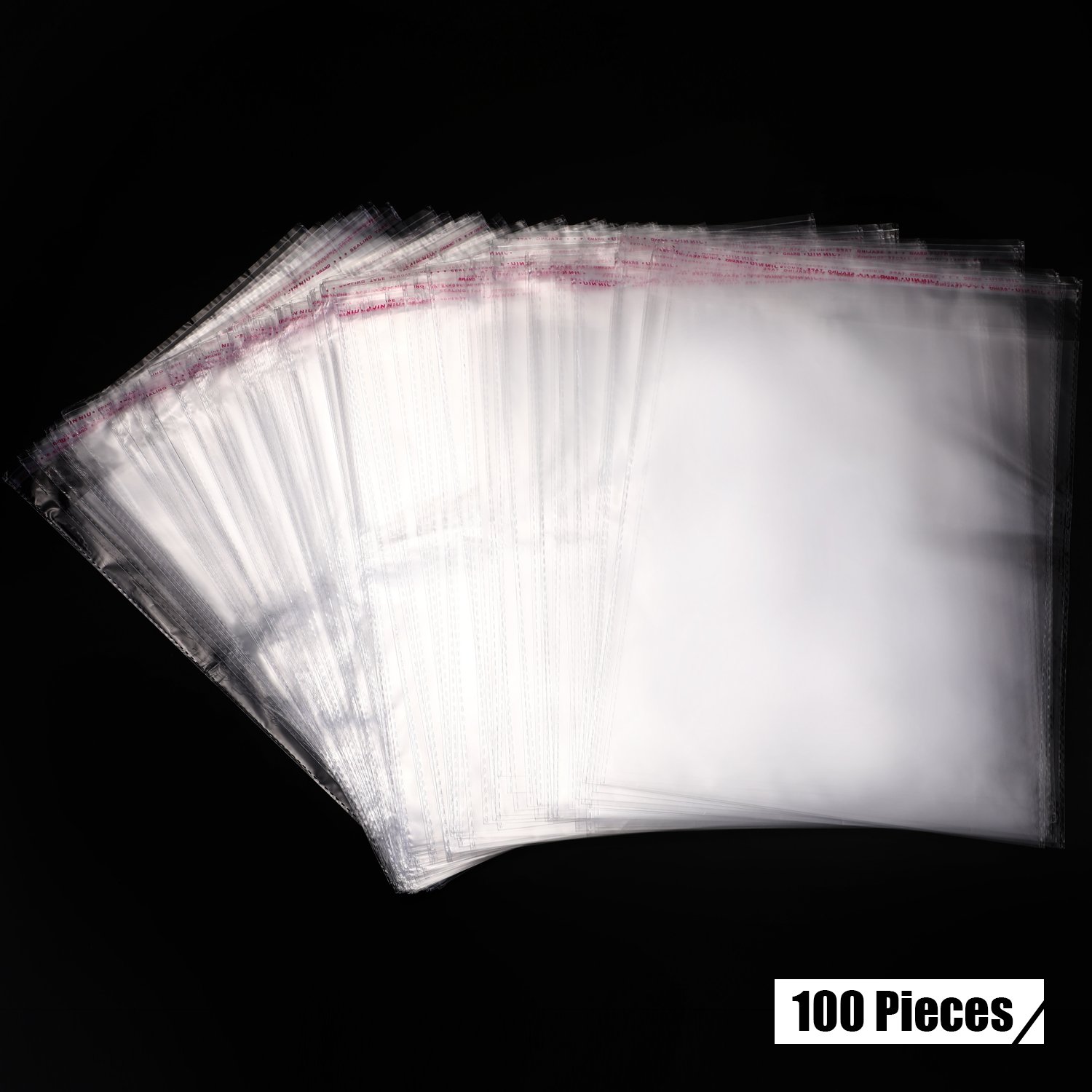 100 Pcs 9x13 Inch Clear Resealable Poly Bags - Self-Sealing T-Shirt Packaging Pouches for Clothing, Small Business Shipping & Retail | Perfect for Ecommerce, Boutique Apparel & Online Store Shipments