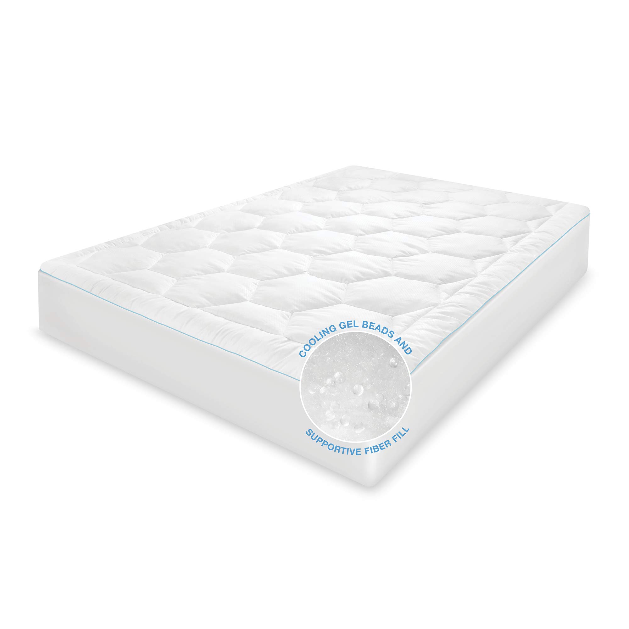 SensorPEDIC CoolFusion Mattress Pad - Full Size White Cooling Mattress Topper for Hot Sleepers - Perfect for Summer Nights & Temperature Regulation
