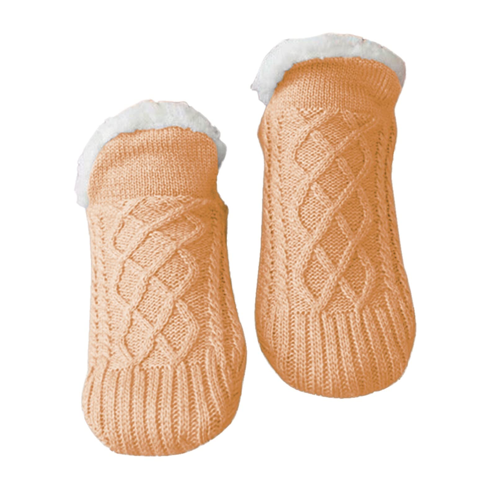 Women's Non-Slip Thermal Slipper Socks - Cozy Velvet & Woven Indoor Floor Socks for Winter - Perfect for Home, Office, and Relaxation by the Fireplace