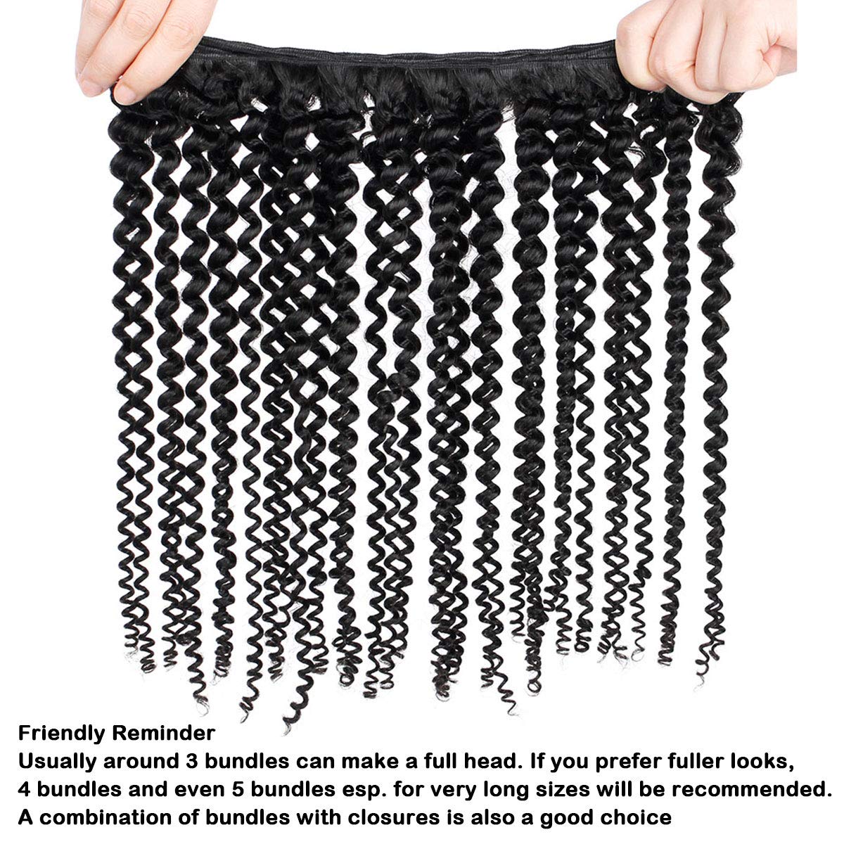 Yvonne Kinky Curly Human Hair Weave 3 Bundles Brazilian Virgin Hair Extensions - Natural Color (18 20 20) for Black Women | Perfect for Protective Styles, Wig Making & Everyday Wear