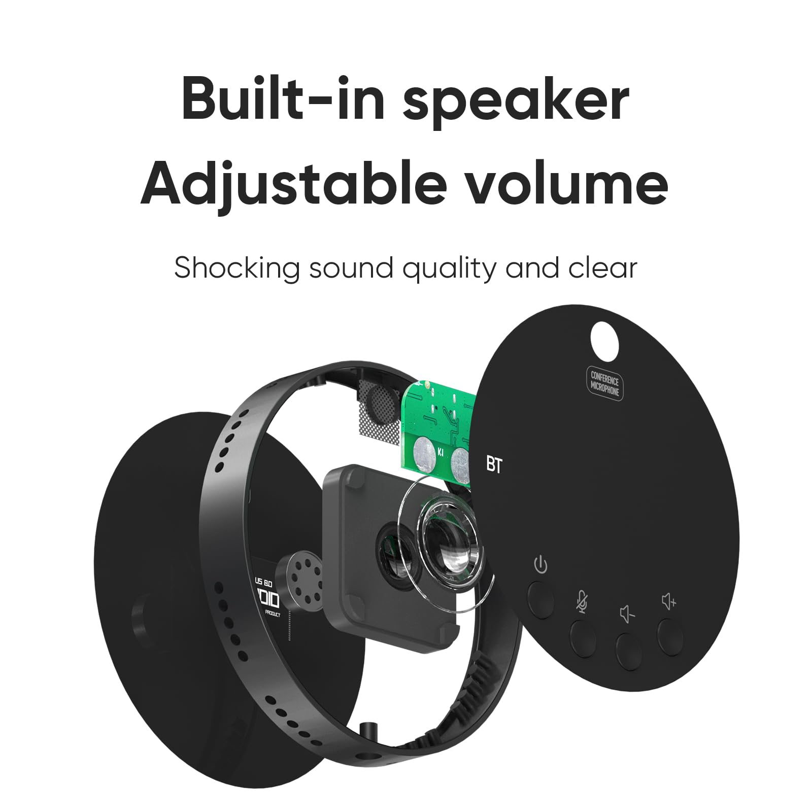 YIWENG USB Conference Speakerphone with Bluetooth - 360° Omnidirectional Condenser Mic for PC & Computer - Plug & Play with Mute/Volume Control - Ideal for Online Meetings, Webinars & Remote Work