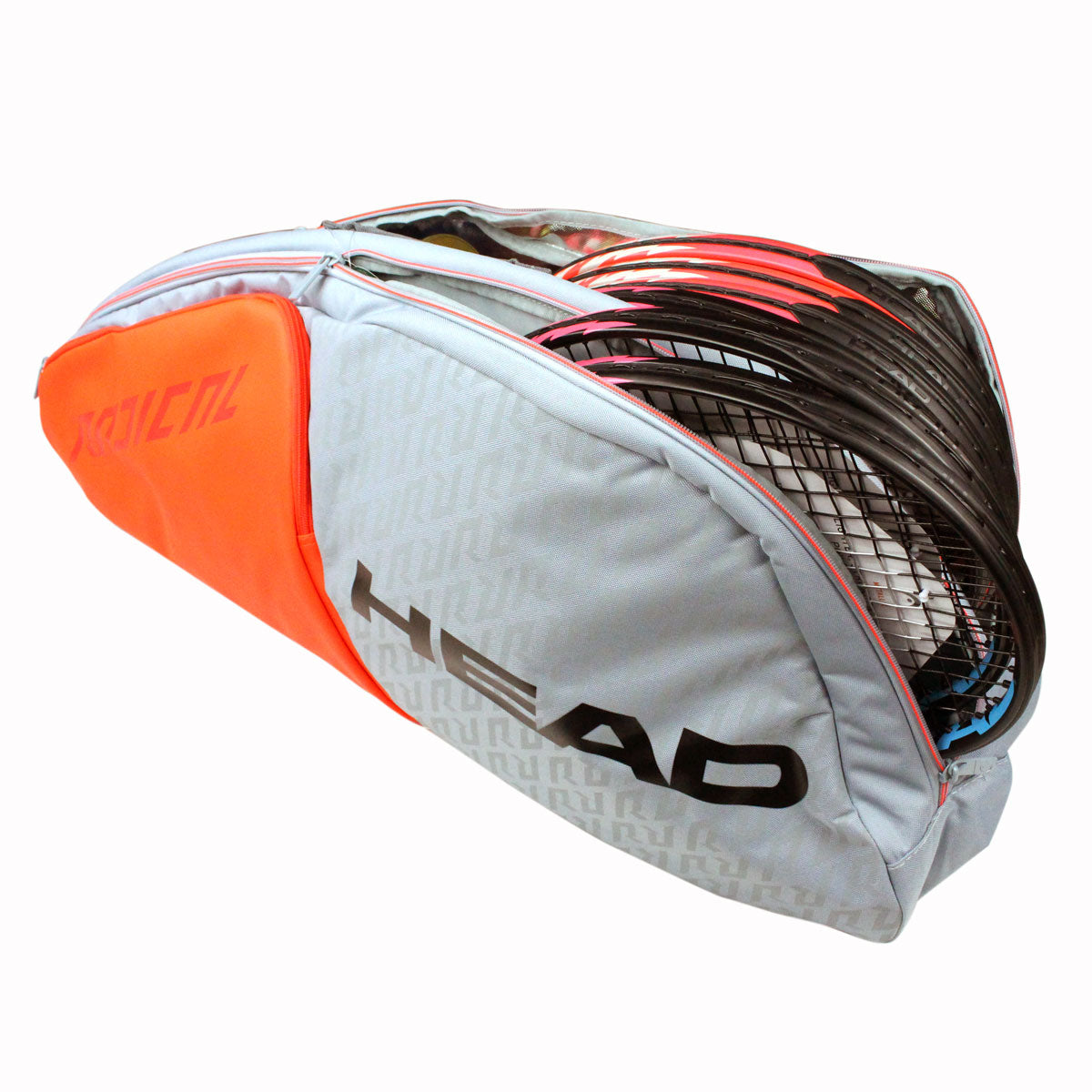 Head Radical Combi 6 Pack Tennis Racquet Bag (Grey/Orange) - Durable Tennis Gear for Players & Coaches | Perfect for Tournaments, Practice & Court Storage