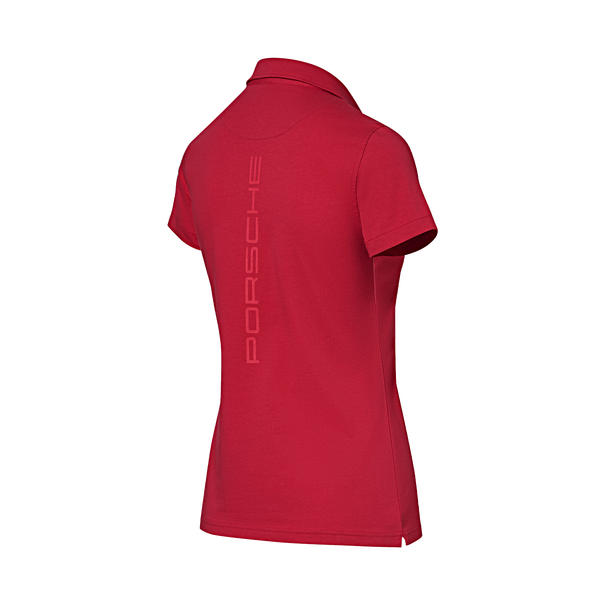 Porsche Women's Polo Shirt - Red Motorsport Design - Breathable Cotton Golf & Casual Wear for Ladies