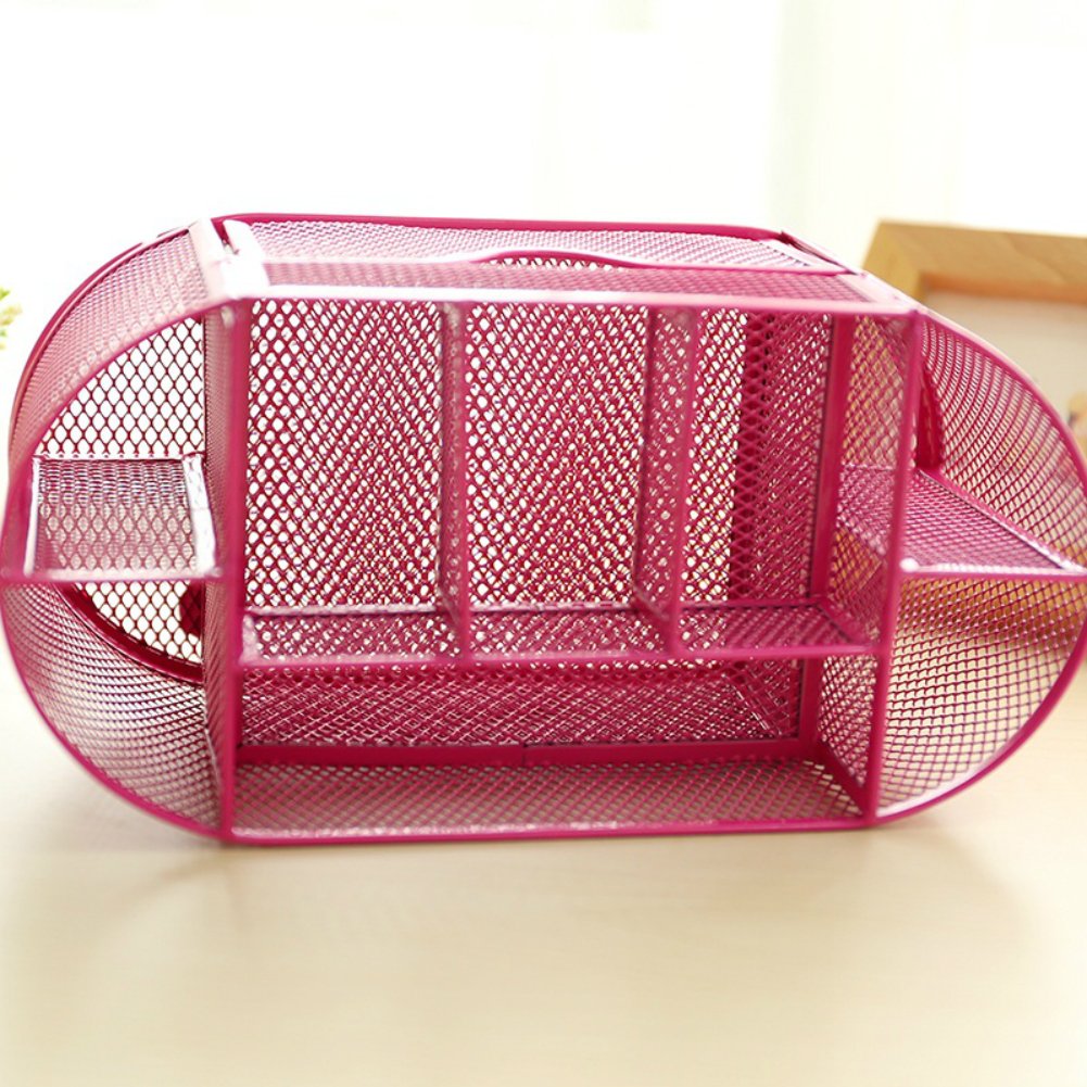 Pink Desk Organizer Set - Office Supplies & Workspace Storage Solutions with Pencil Holders & Dispensers - Perfect for Home Office, School Desk, and Workspace Organization