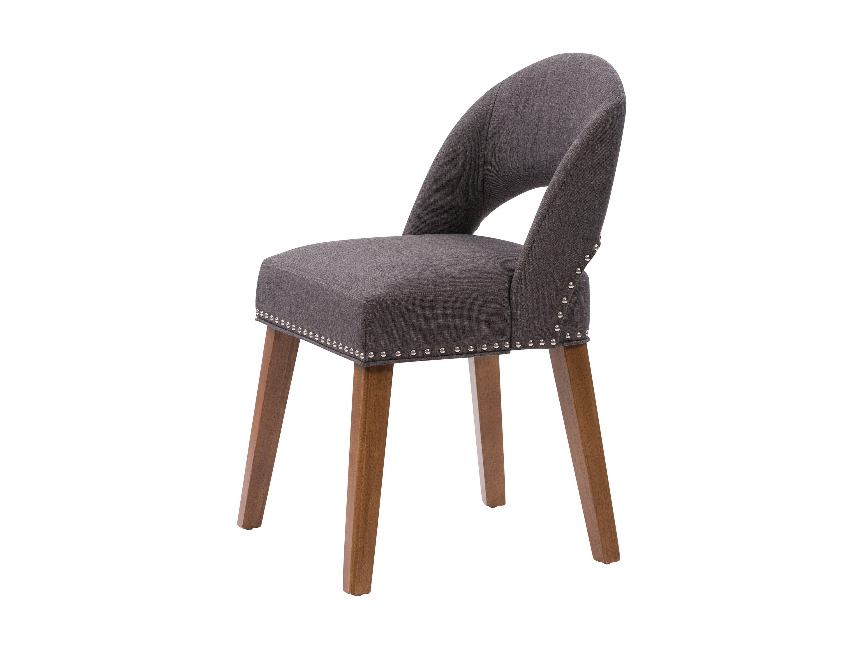Mid Century Modern Dining Chairs Set of 2 - Dark Grey Upholstered Side Chairs for Kitchen, Dining Room & Breakfast Nook - Comfortable Retro Style Seating for Home Decor