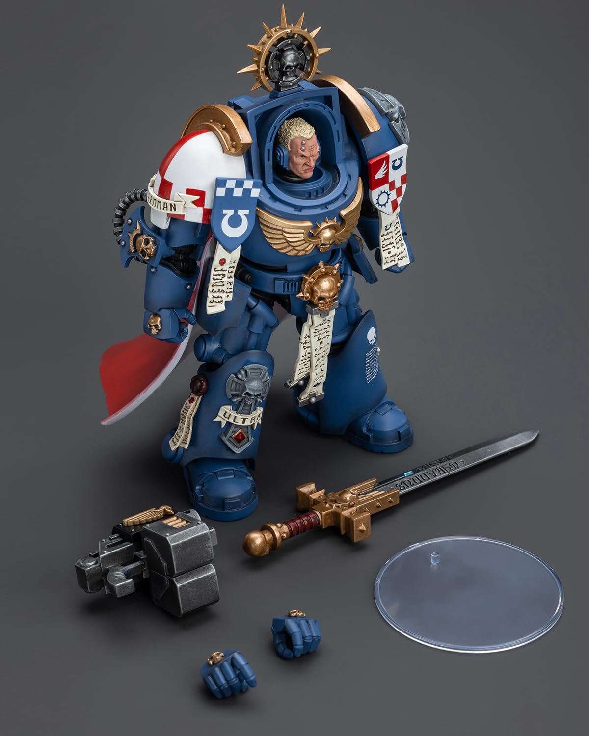 Pipigirl JoyToy Warhammer 40K Licensed 1:18 Scale Ultramarines Terminator Captain Severus Agemman Action Figure - 5.62 Inch Highly Detailed Collectible Model Kit for Tabletop Gaming & Display
