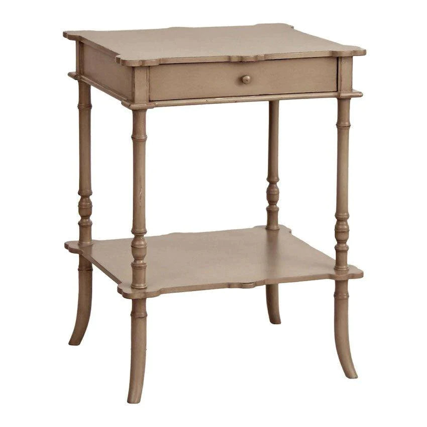 Modern Clover Side Table - Small End Table with 3-Tier Shelf for Living Room, Bedroom, or Office - Compact Nightstand with Storage Space for Books, Plants & Decor