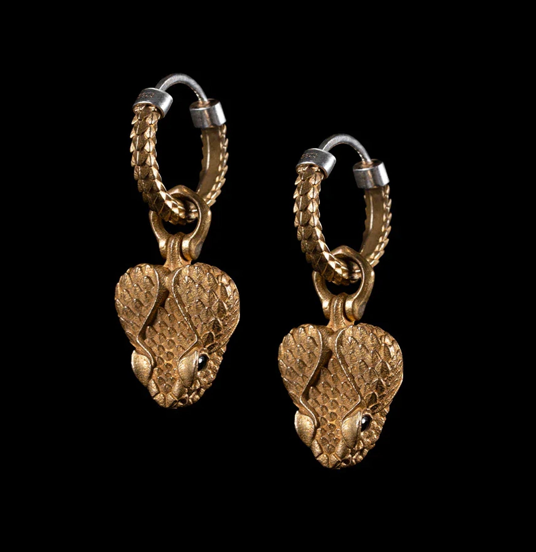 Handmade Rattlesnake Head Brass Earrings for Women - Western Boho Style Jewelry - Perfect for Cowgirl Outfits, Country Concerts & Festival Fashion