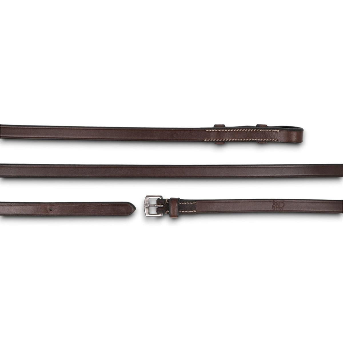 AJR 4/8 Hunter Flat Curb Rein with Silver Buckle - Durable Equestrian Horse Riding Accessory for Training & Show Jumping