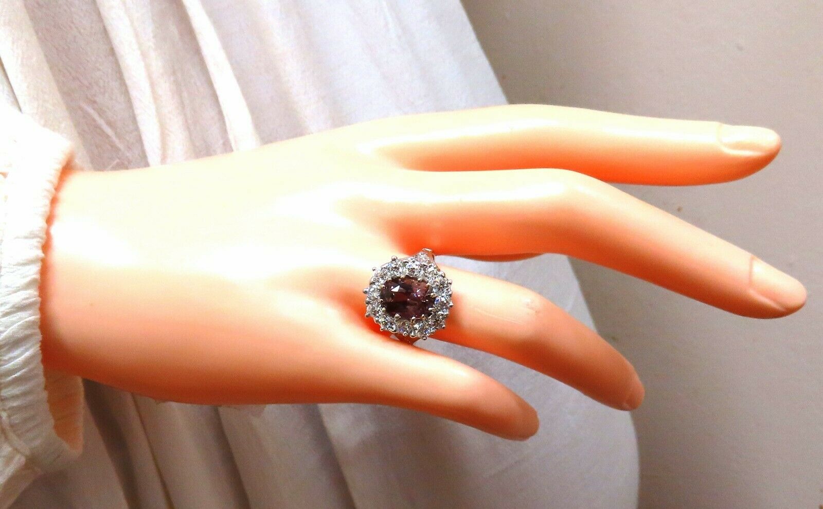 GIA Certified 3.73ct Natural Purplish Brown Sapphire & Diamond Vintage Ring in Platinum - Elegant Engagement, Anniversary & Special Occasion Jewelry